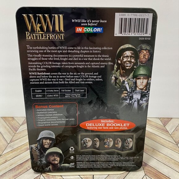 WWII Battlefront (DVD, 2011, 3-Disc Set) In color collector Tin Free shipping - Picture 2 of 7